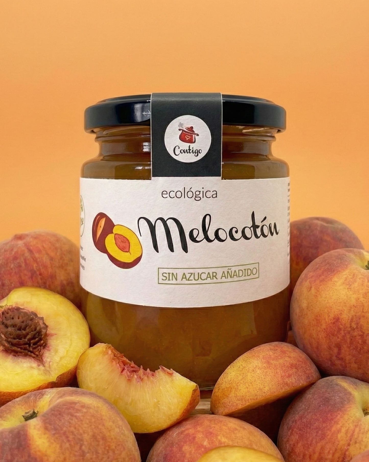 Mermelada Ecológica de Melocotón sin Azúcar - Contigo